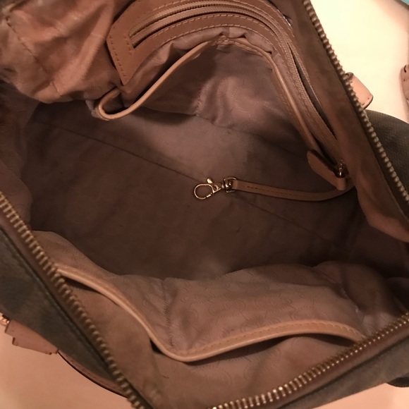 MK Brown cross body purse with tan straps. - Picture 2 of 2